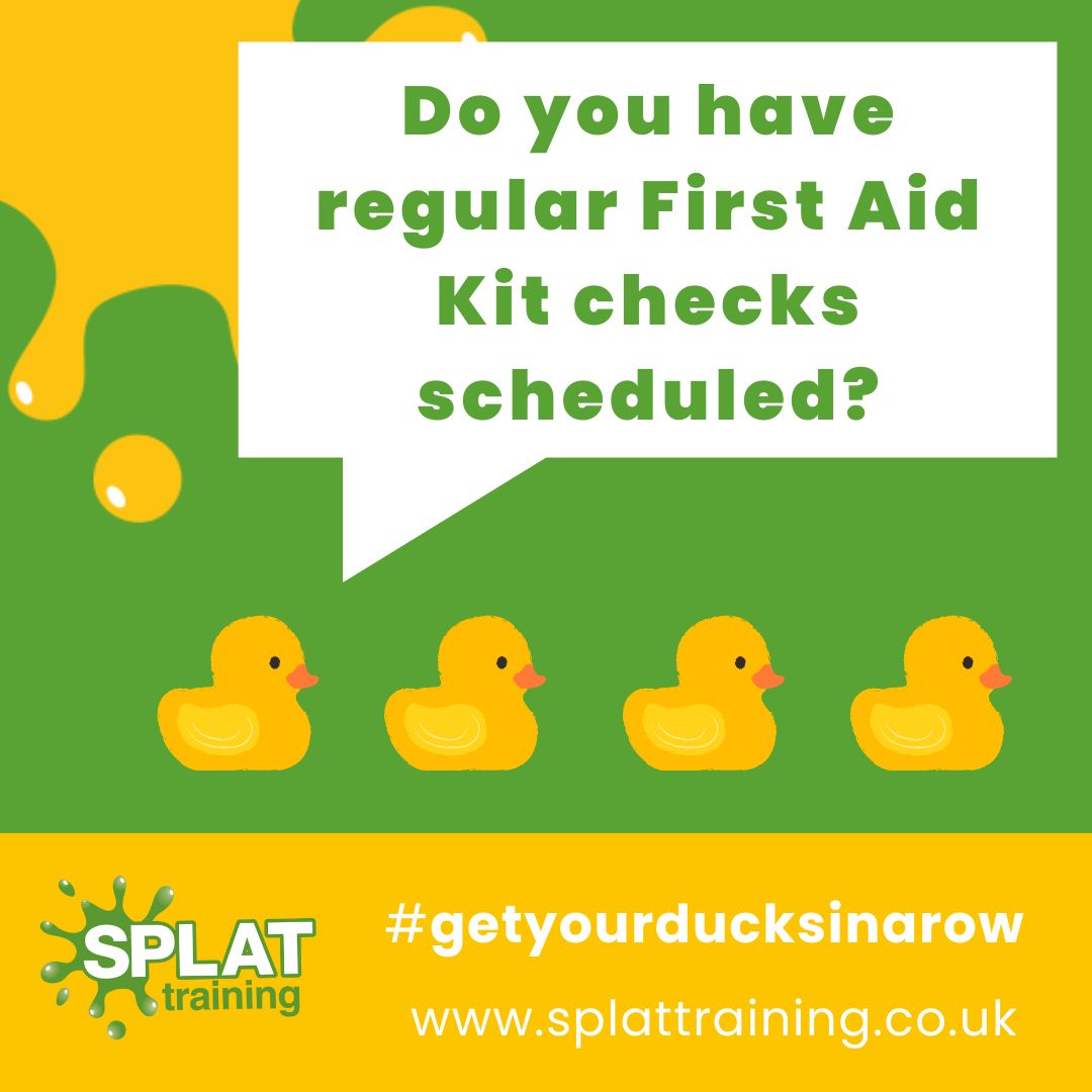 splattraining's tweet image. Checking your first aid kits regularly is very important...

- Is everything you need in there?
- Is everything in date?

#firstaid #firstaidkits #getyourducksinarow