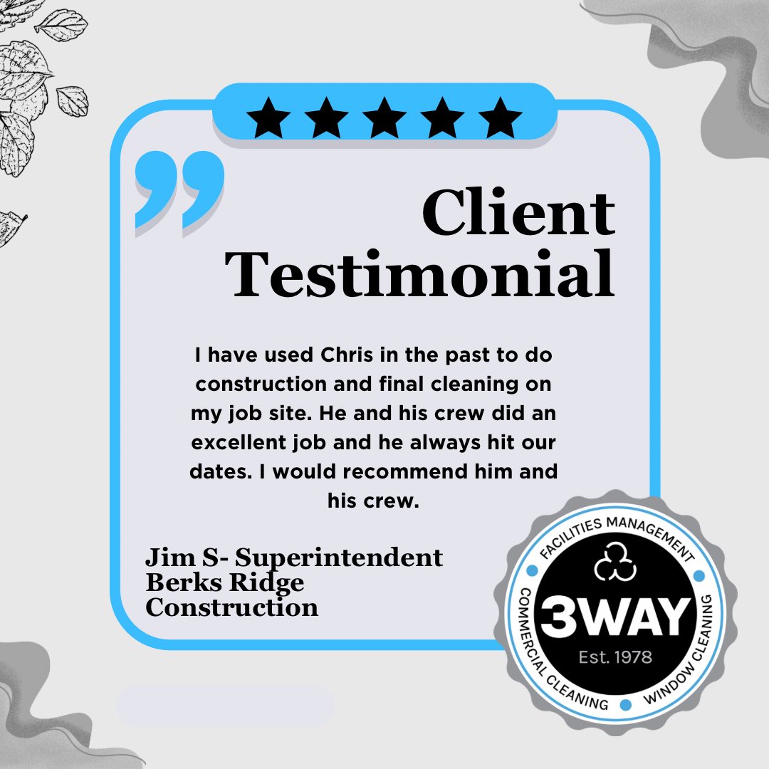 Excited to share this glowing review for our post-construction cleaning services! Thank you to our wonderful client for recognizing our hard work and dedication. #postconstructioncleaning #cleaningservice