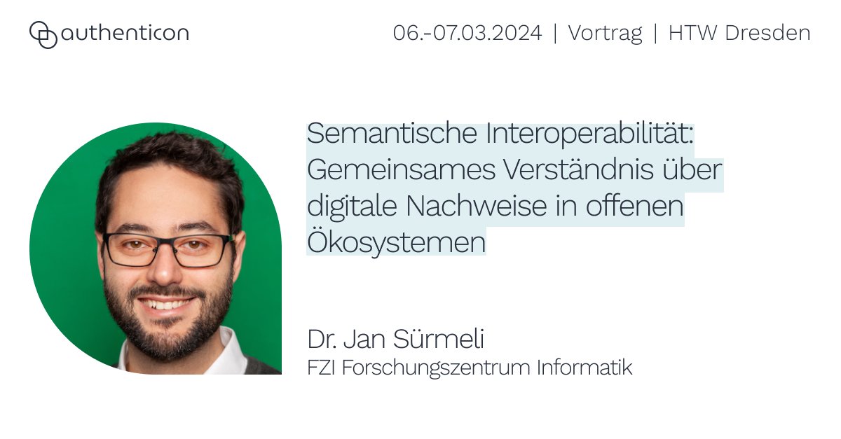 Im Projekt @sdika_de wird erforscht, inwieweit Semantic-Web-Technologien beim gemeinsamen Verständnis über die Semantik von Digitalen Nachweisen helfen können. Im Vortrag von <a href="/suermelidotcom/">Jan Sürmeli</a> sollen Konzepte &amp; Technologien präsentiert werden, um Wissensaustausch zu fördern.