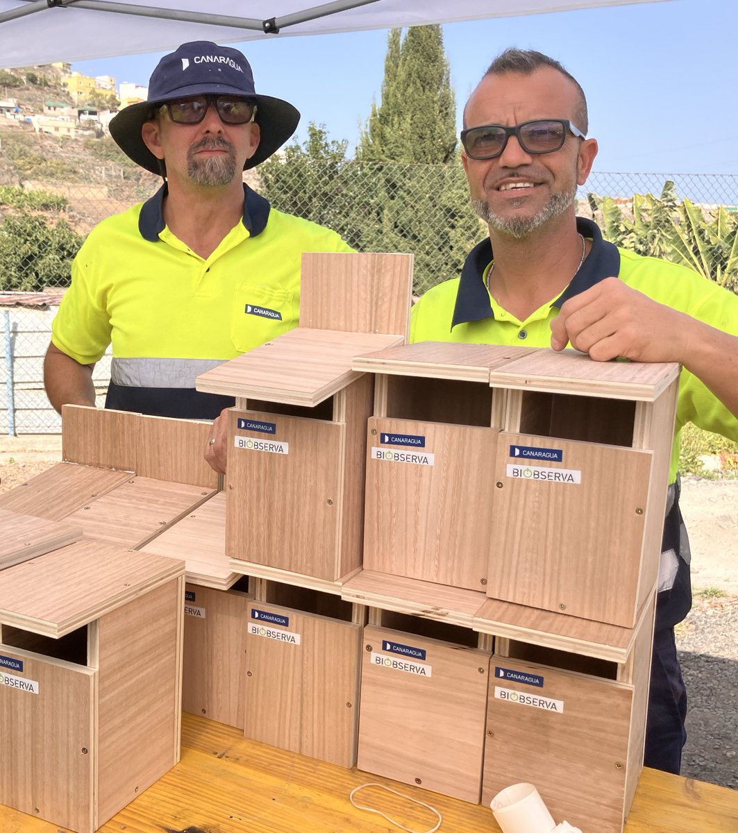 Canaragua's tweet photo. Ayer hicimos un taller para fabricar #CajasNido para #Apispas 🐦 que visitan habituales nuestras #EDARs, y suelen hacer nidos 🪺 Este proyecto es para colocar caja-nido en nuestras #EDARs en lugares seguros, para favorecer la cría y reducir riesgos.
Colaboramos con #BiObserva 🔭 https://t.co/WofMxXZ7P0