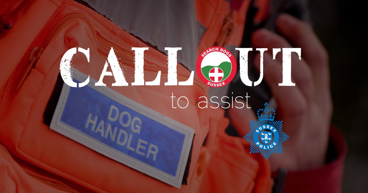 Team attending call out to assist <a href="/sussex_police/">Sussex Police</a> in the east of the county. Vulnerable missing person. 🐕