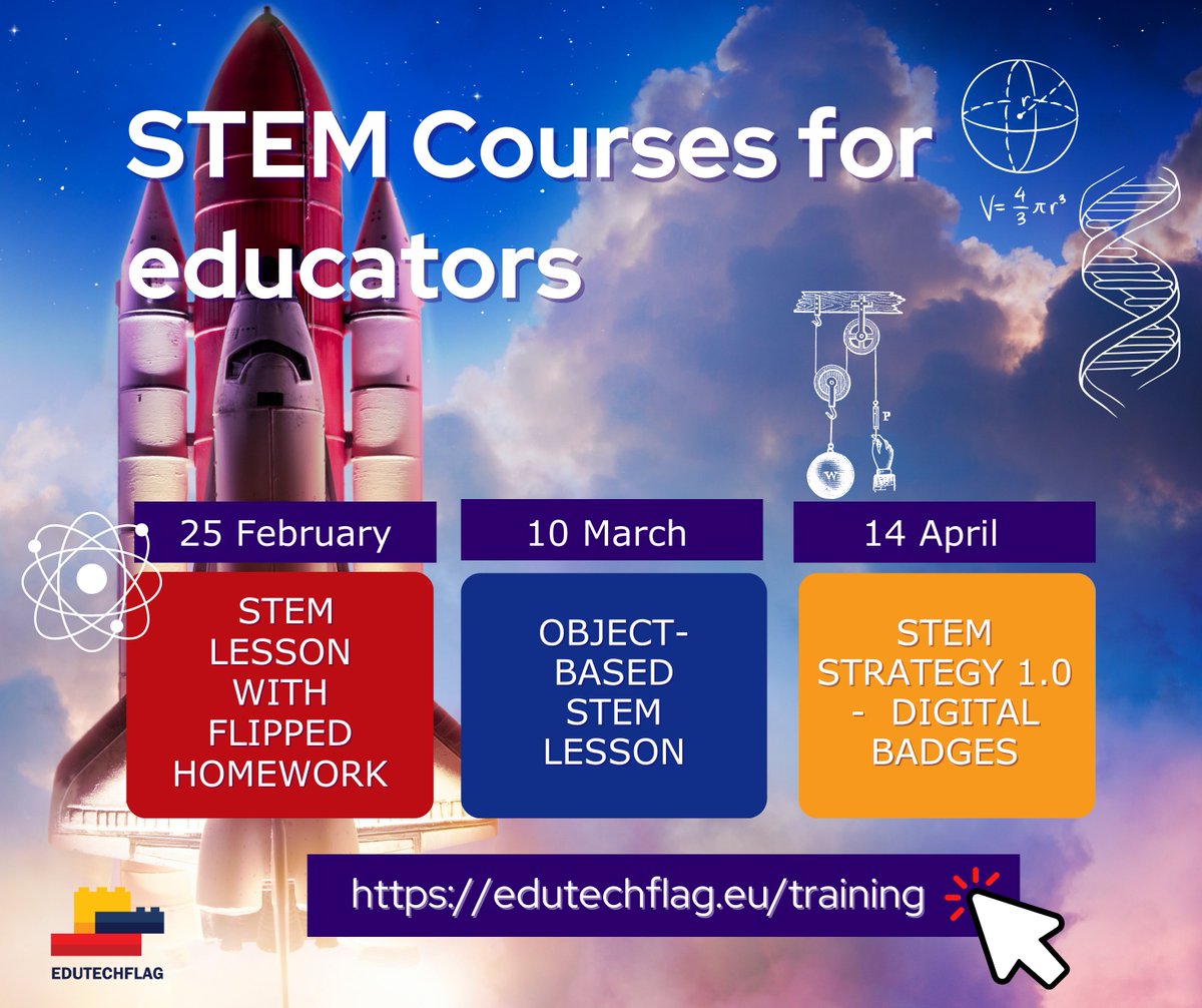 EduTechFlag's tweet photo. Teachers from all scientific fields can participate. Courses are context-independent. The knowledge from the courses can be applied to any grade and age of students in school and high school. 
🎯 Registration is OPEN: https://t.co/o678iBAbda https://t.co/N3LVf0fBeE