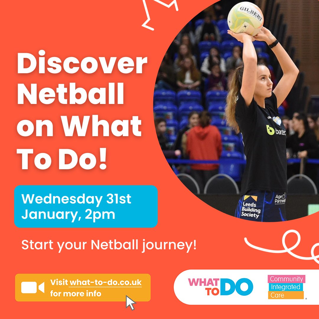 Start your netball journey on #WhatToDo🏀🎉

Meet Netball Star Amy Braithwaite from <a href="/RhinosNetballSL/">NIC Leeds Rhinos Netball</a> and let's get moving together!

👉Tomorrow 2pm on What-To-Do.co.uk #Accessible #Inclusive #SportForAll <a href="/RugbyLeeds/">Leeds Rhinos Foundation</a>