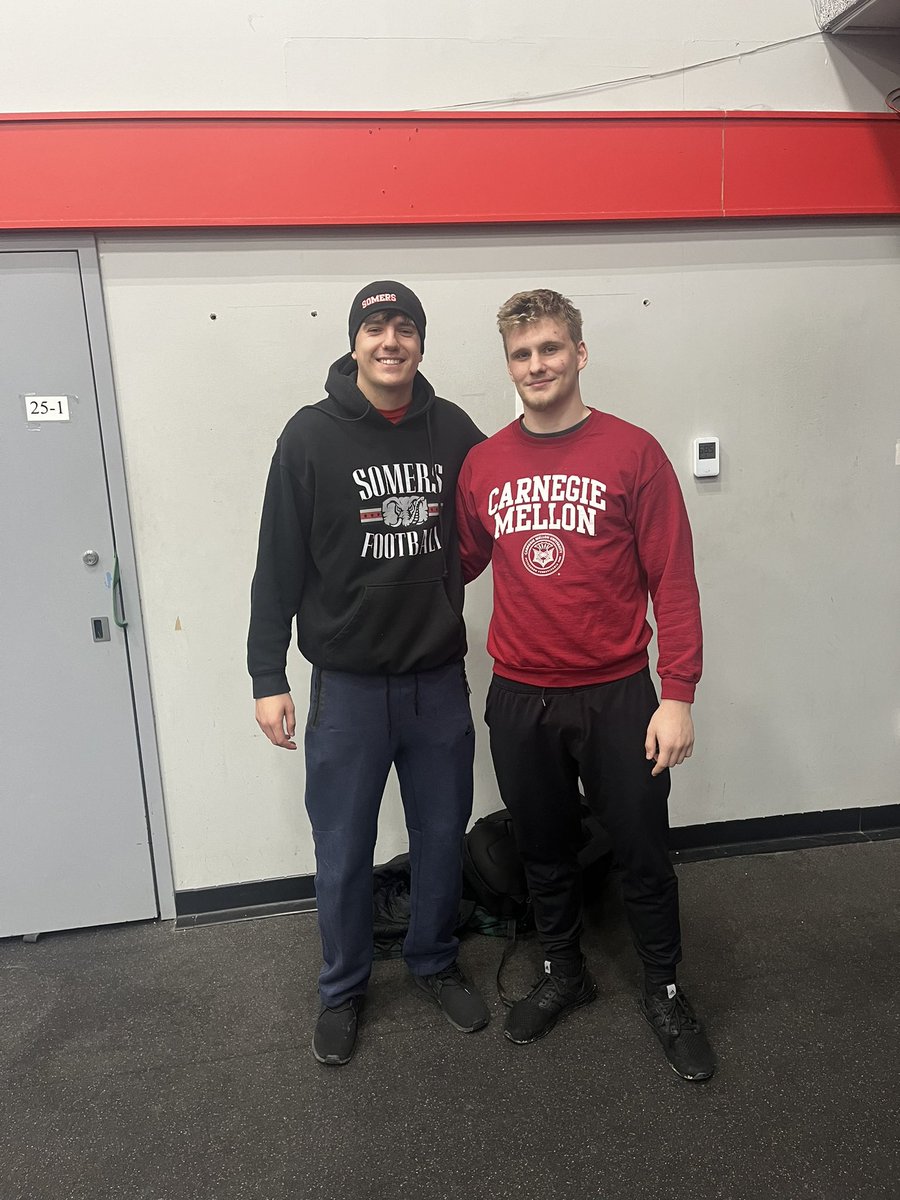 2022 NYS Class A player of the year <a href="/MattFitzsimons4/">Matt Fitzsimons</a> currently playing at <a href="/Wes_Football/">Wesleyan University Football</a> pictured here with 2023 NYS Class A player of the year <a href="/Ryan_Cole61/">Ryan Cole</a> who will be continuing his career at <a href="/TartanFB/">Carnegie Mellon Football</a> Two of the better academic institutions in America! <a href="/NYMadeFootball/">NY MADE FOOTBALL</a>