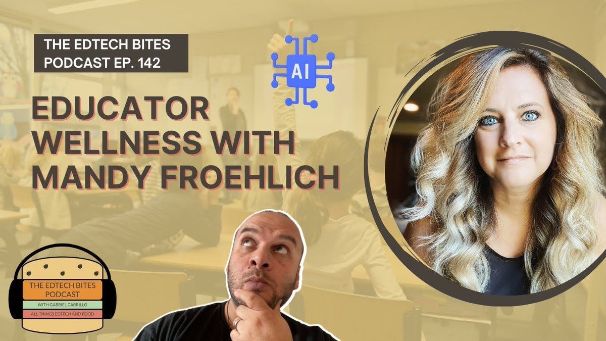 froehlichm's tweet photo. Join our conversation on educator wellness in episode 142 of the EdTechBites podcast 🎧 by @EdTechBites. Discover how to prioritize mental health and social-emotional learning in education. https://t.co/2D9J8YyB73 #EdTechBites #SEL #education #MentalHealth https://t.co/vUEwuP5roa