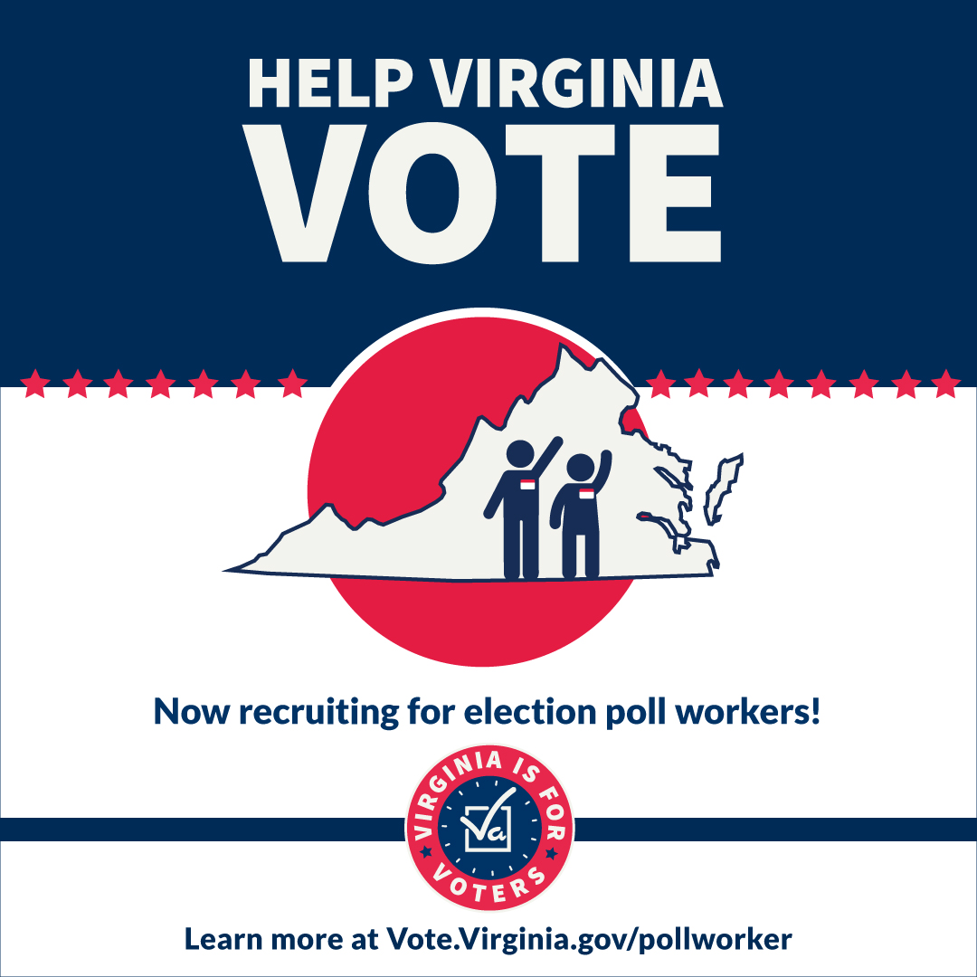 Today is Help America Vote Day! Virginia needs thousands of volunteers each election cycle. You can #HelpAmericaVote by becoming an officer of election. Apply today at Vote.Virginia.gov/pollworker.