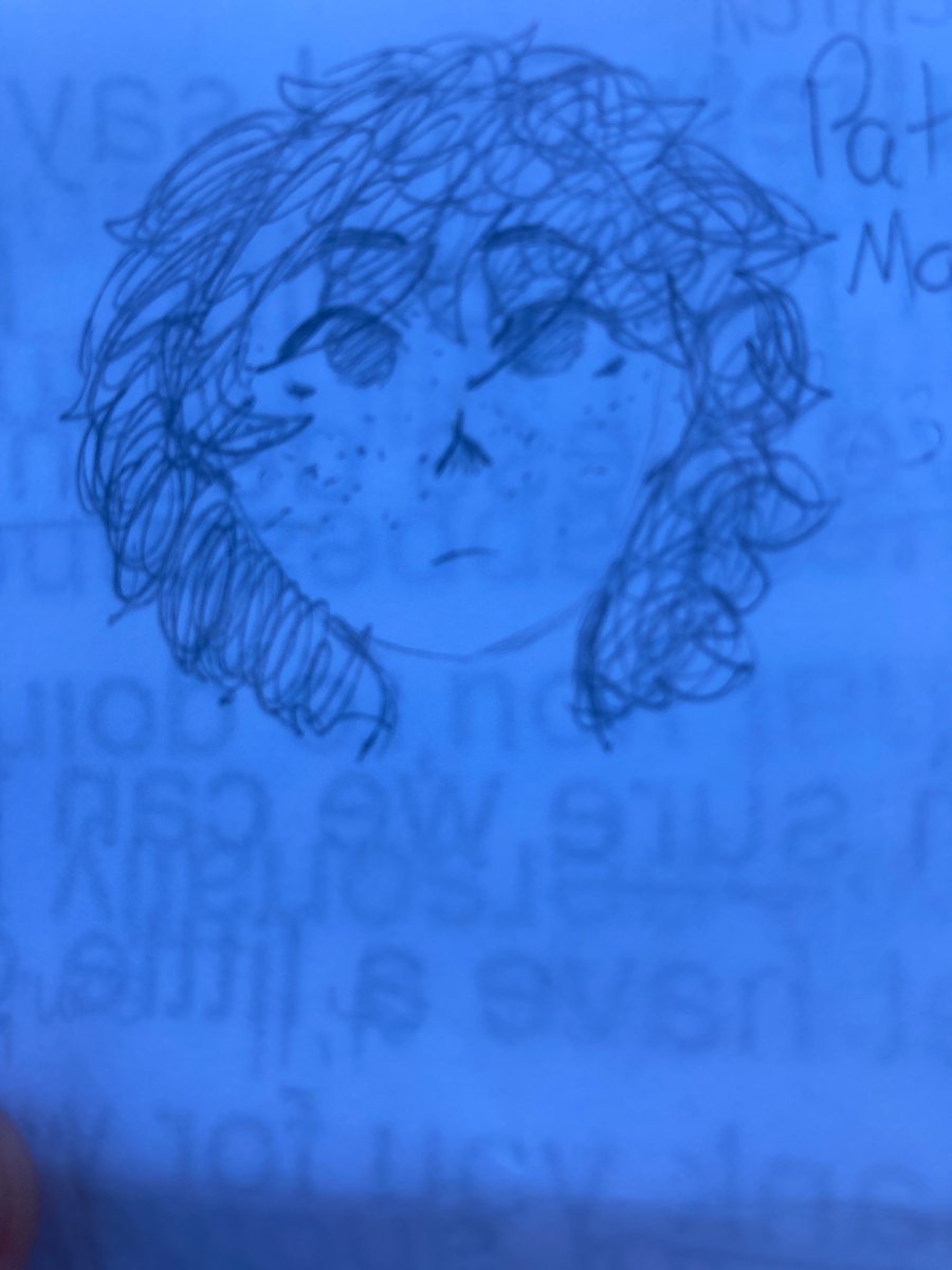 luke.⠀ little doodle i made of my patroclus on the back of my audition monologue