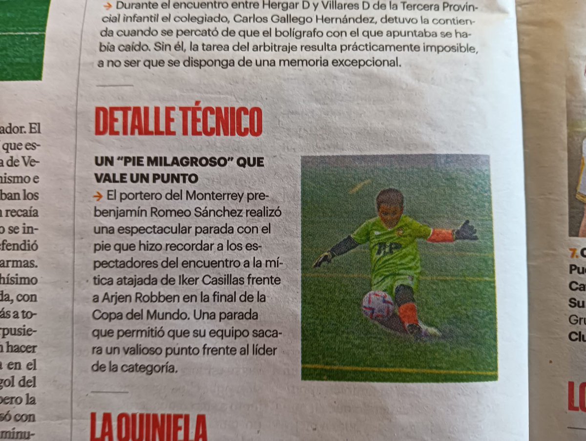 ElisabetACS's tweet photo. Que bonito este fin de semana!! Que honor y que felicidad para un niño de 7 años que describiera así, el periódico, esa jugada. Felicidad completa para Romeo.
#futbol #Salamanca https://t.co/4ZbzFzMFrn
