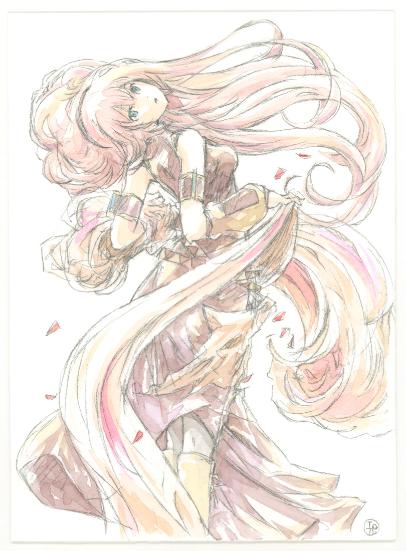 巡音ルカ 「寝る前にミュシャ風ルカさん過去絵をば。オヤスミ～ 」|エポキシパテのイラスト