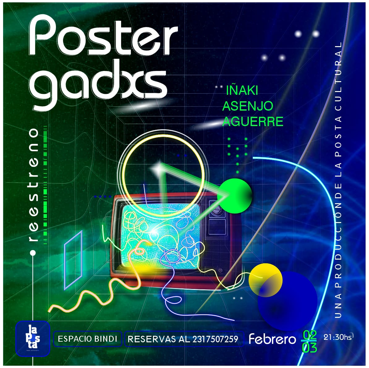 asenjo_inaki's tweet photo. hola gente de 9DJ y alrededores💋💋
viernes y sábado hacemos funciones de mi unipersonal "postergadxs" en Espacio Bindi. Pueden reservar por el instagram de La Posta, al wpp que figura en el flyer, o me escriben ❤️‍🔥
lxs espero, con todos lxs loquitxs del teatro que hay en mi🚬 https://t.co/Lw5u11QlqA