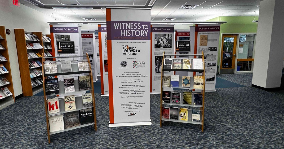 Tomorrow is the last day to visit 'Witness to History' presented by the @FLHolocaustMus and PBSC's Palm Beach Gardens campus library. This 20-panel exhibit provides a wealth of information on key events in the history of the Holocaust. palmbeachstate.edu/library/contac… #MyPBSC