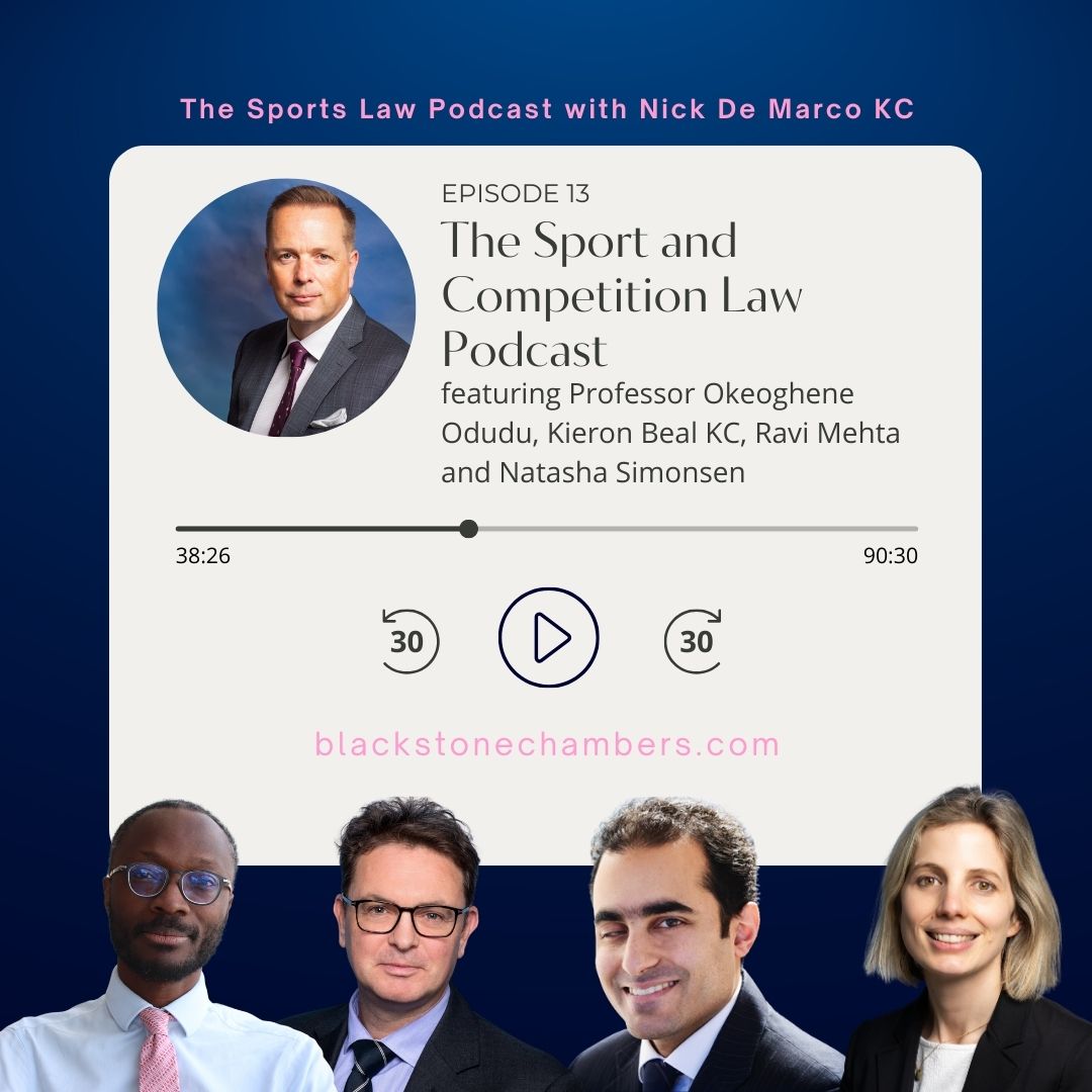 🔴 Streaming Now! 🎙️ Tune in to episode 13 of The Sports Law Podcast: ‘The Sport and Competition Law Podcast’ . Join Nick De Marco KC (@nickdemarco_) in conversation with Professor Okeoghene Odudu, Kieron Beal KC, Ravi Mehta and Natasha Simonsen. blackstonechambers.com/podcasts/the-s…