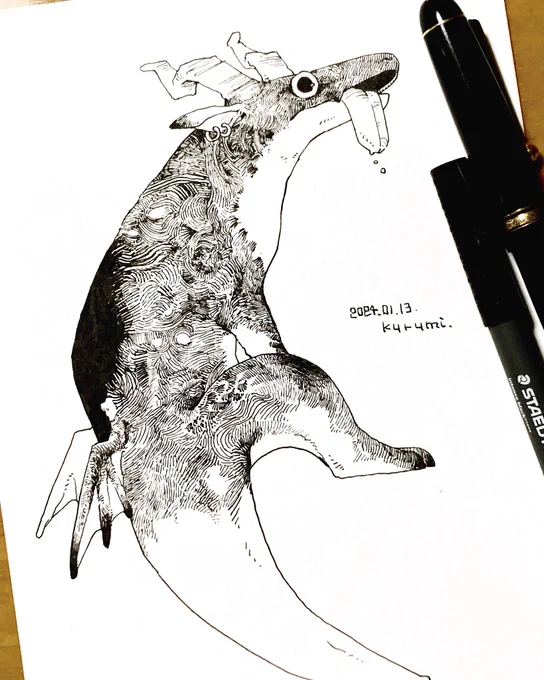 #今月描いたイラストを晒そう もっとペン画の良さを出したかった月でした。来月はより描きこみのレパートリーと作品数を増やしたいです 