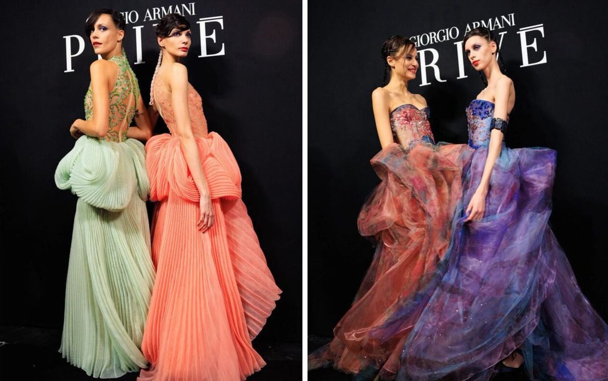Показ экстравагантной коллекции haute couture от Armani Privé сезона весна-лето 2024 dress-mag.com/news/kollektsi…