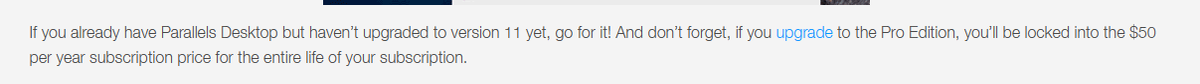 Fred_Schmidt's tweet photo. Long time @parallels user.  When I subscribed to Parallels Pro, it stated that it would remain $50/year for life.  Here's their blog that says it.  

I just received an invoice for $70!

Is Parallels going to honor the $50 price?  

Does @ParallelsCares?

https://t.co/HvmvspyY2c https://t.co/jnJuTQ4H3g