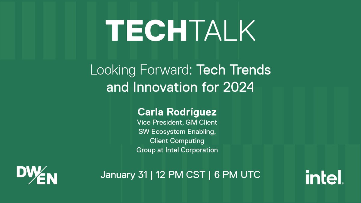 Don't miss out! Join this webinar to gain valuable insights into the exciting world of technology in 2024. 
📆 Wednesday, January 31, 2024 ⏳ 12 pm CST / 6 pm UTC
Register Now!
bit.ly/482DEEh
Dell Technologies  Carla Rodríguez
#getWiseconnection #ecosystem #leadership