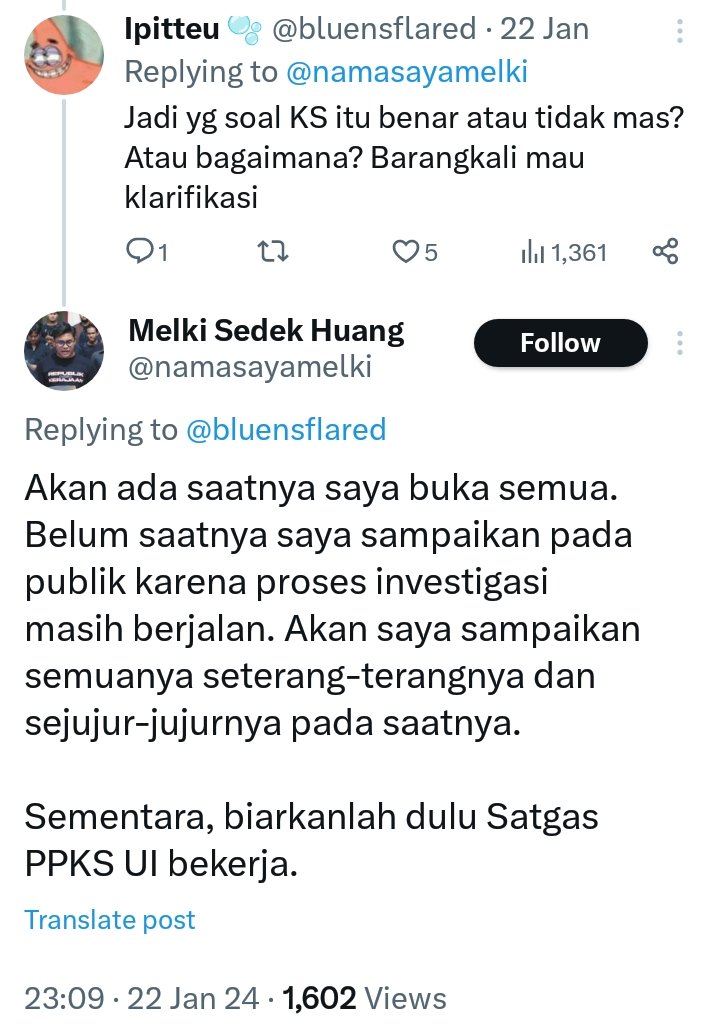 BulanPemalu's tweet photo. Sedari awal putusan atas penurunan jabatannya dari Ketua BEM UI 2023, Melki selalu mengelak dan bersuara seakan-akan ia merupakan korban yang terfitnah.

Ia juga selalu bersafari ria membawa label Ketua BEM UI dan menjualnya ke mana-mana. Sungguh sangat TIDAK BERETIKA! https://t.co/5QVtlBrnqJ