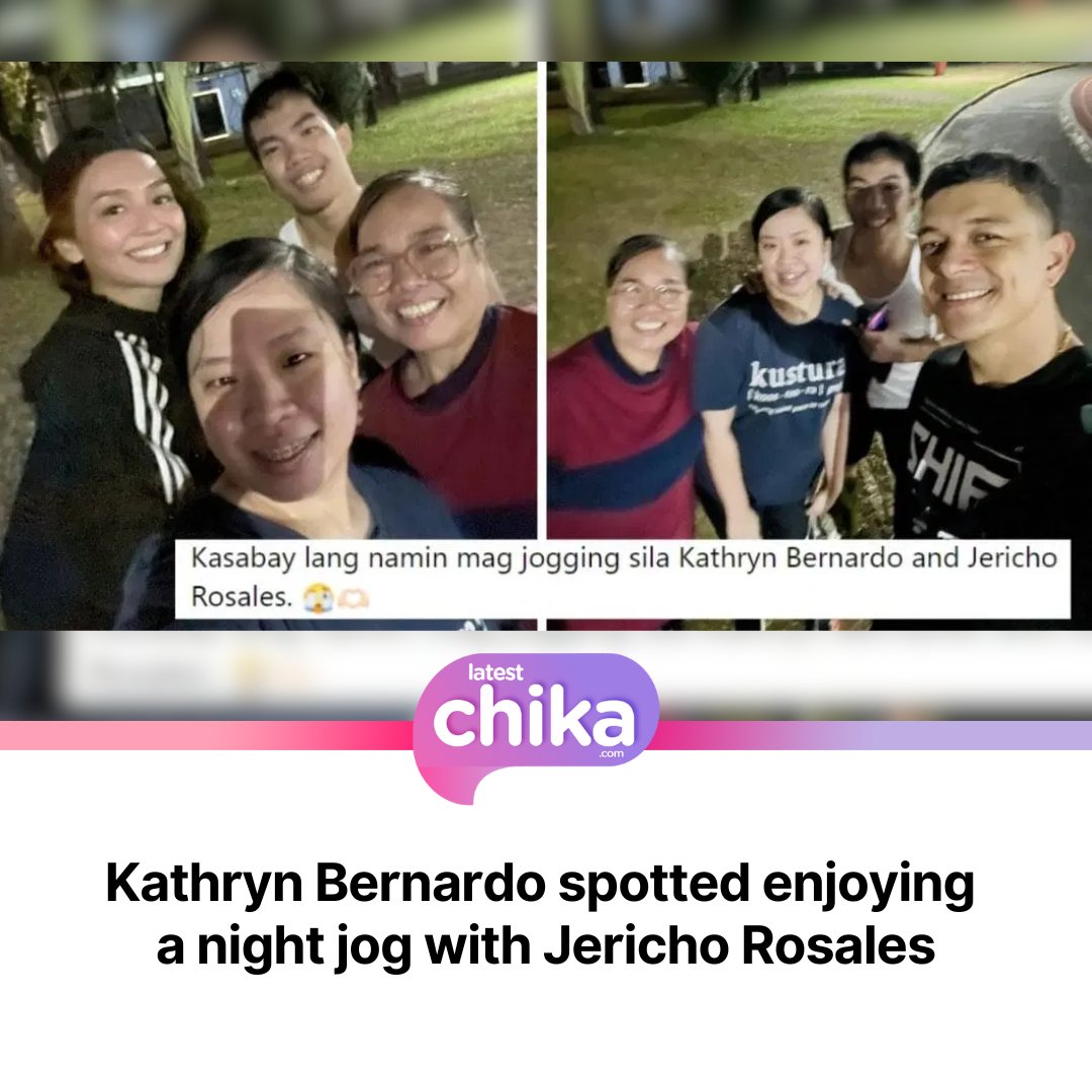 PhilippineStar's tweet photo. KATH AND ECHO SPOTTED!

This lucky fan couldn’t help but gush over her encounter with Kapamilya stars Kathryn Bernardo and Jericho Rosales while out on a night jog. | @latest_chika 

READ: https://t.co/iTEobO3Cee https://t.co/zcFERAYqTQ