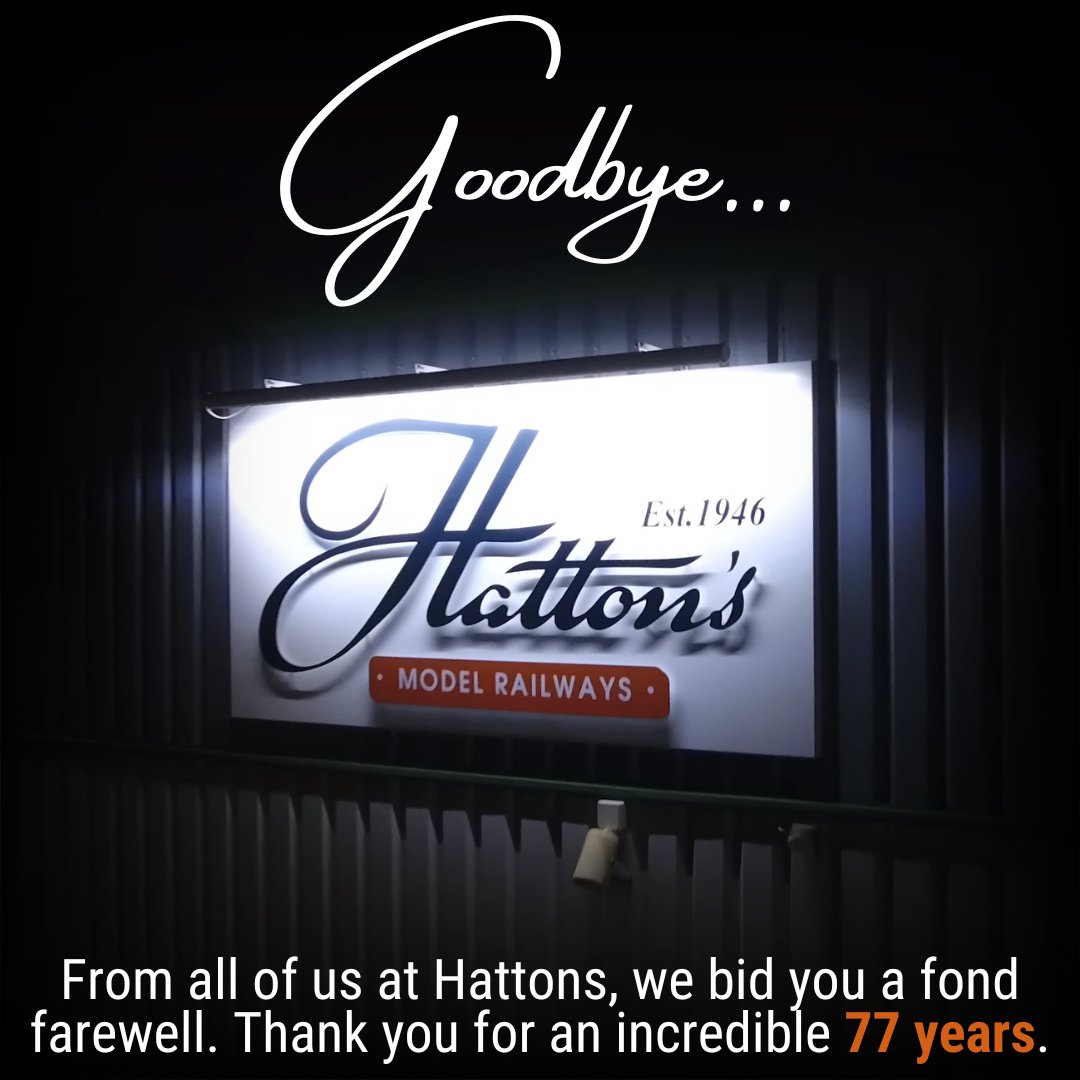 Goodbye from all of us at Hattons.

Our website has now stopped taking orders and our physical store is now closed.

However, you can still speak to our customer service team for a short period if you have any order issues.