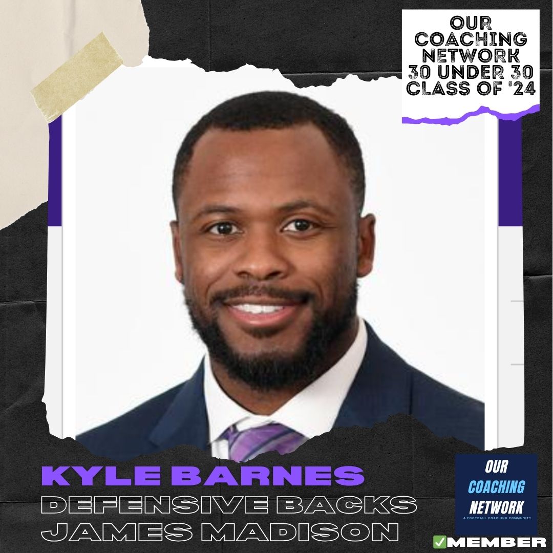 🏈30 under 30🏈 Welcome @JMUFootball Senior Defensive Analyst @CoachhBarnes to the 2024 Our Coaching Network 30 Under 30 Class! He's one of the most talented young Defensive Coaches in CFB & we're excited to have him🤝 30 Under 30 Selections 🧵👇