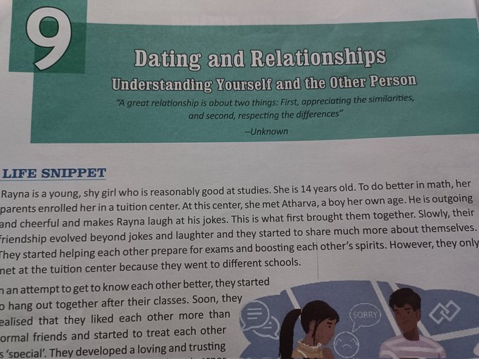 CBSE Class 9th Chapter Discusses Dating And Relationships