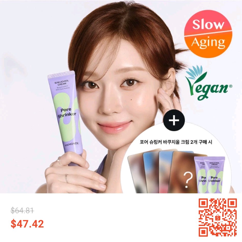 itsakyo's tweet photo. For SG peeps 😄 #WINTER 
#WINTERxMAMONDE 

Check out *Buy 2, get 4 Winter photocards!* AESPA Winter's pick! [Mamonde] Pore Shrinker Bakuchol Cream (60ml) at 27% off! $47.42 only. Get it on Shopee now! https://t.co/a5lnDdRiE4 #ShopeeSG https://t.co/8bmOoHhF9y