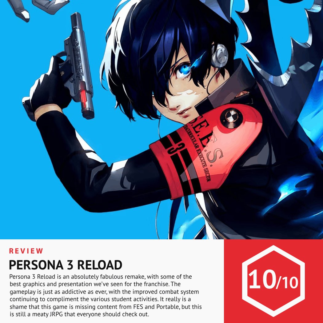 Gfinity's tweet photo. Atlus’ #Persona3Reload is an absolutely stunning return to the series’ most underrated entry. @SEGA @Atlus_West 

Read our review: https://t.co/no9hBGxWc3 https://t.co/VmjwHh3u95