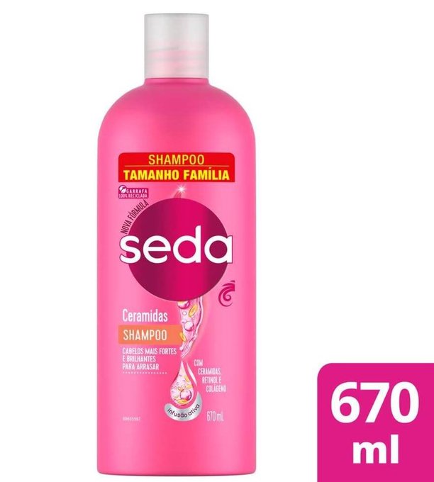Seda Shampoo Ceramidas Frasco 670ml Tamanho Família