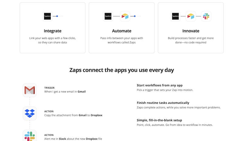 digitalmarkco's tweet photo. TOOLBOX SPOTLIGHT: Zapier (for automating tasks)

Zapier is really the Lego of tech stack and process integration. You build customized workflows to link actions in one system to automated processes in one or more others.

Check it out at https://t.co/qEUVy1HEQt https://t.co/tURHNOmiVW