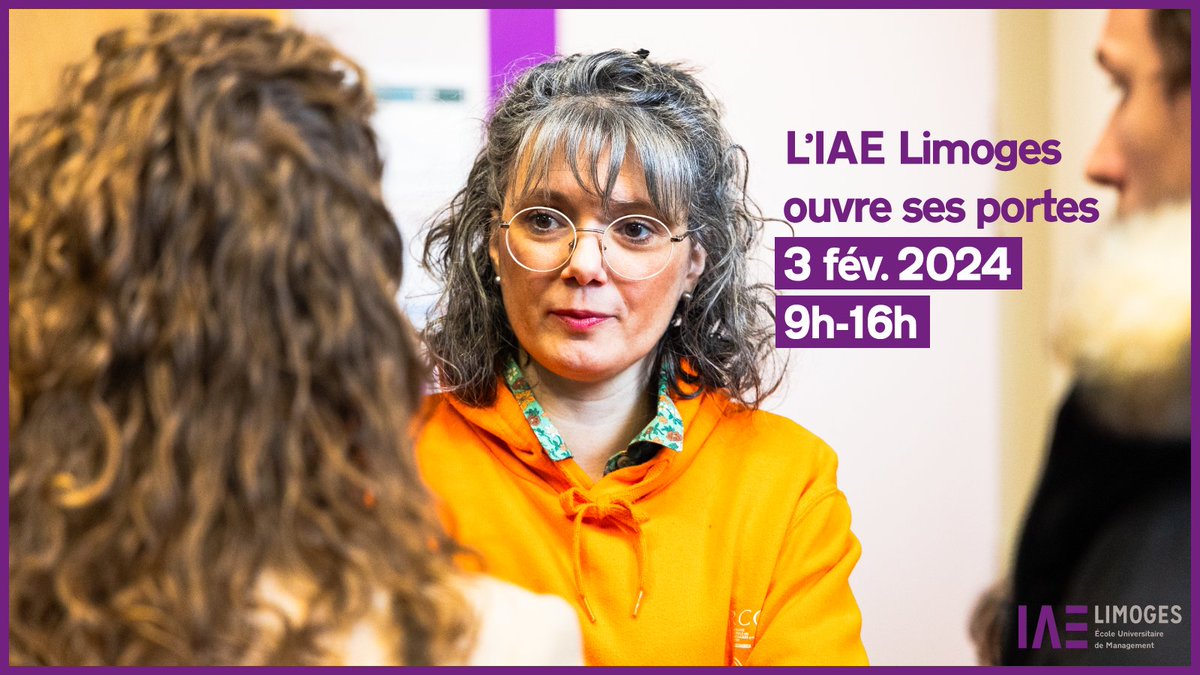 #événement | 📣 Venez découvrir l'#EspritIAE. Enseignants, professionnels et partenaires seront présents lors des portes ouvertes de notre École pour vous présenter nos formations en management 🤩 Rendez-vous ce samedi à partir de 9h dans nos locaux 👉 cutt.ly/owJAv4LR