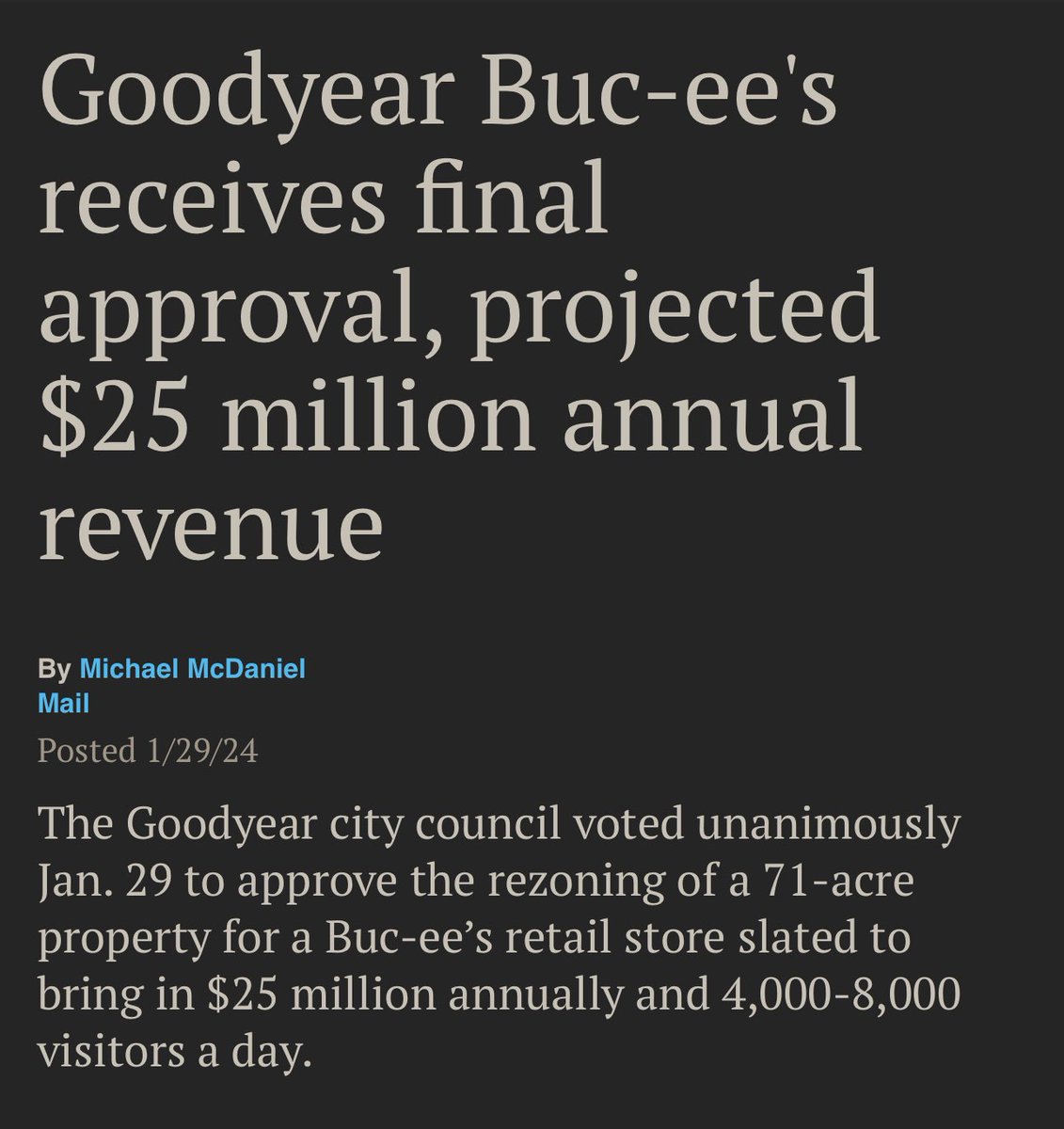 Impressive gas station that spans 71 acres, logs 6000 customers a day and books $25M/year revenue. #capitalism ⁦<a href="/BuceesUSA/">Buc-ee's SuperStore | The Fun Store Lampoon</a> #PhoenixCommerce ⁩