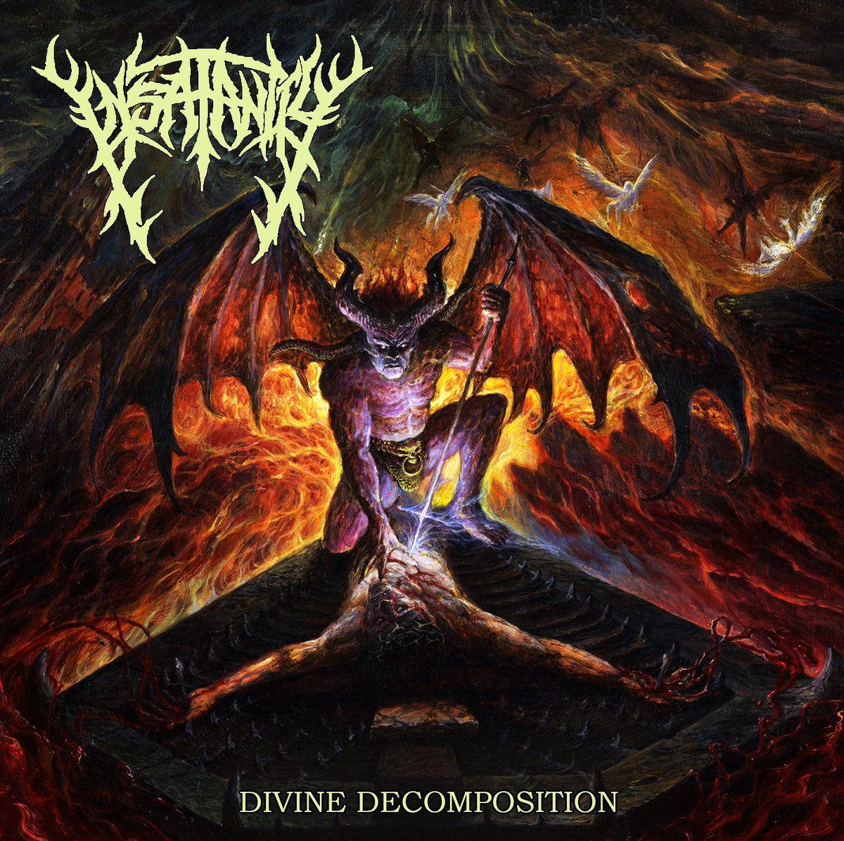 insatanitymetal's tweet image. Our debut album, Divine Decomposition released 28 years ago today. What’s you favorite song and which would like to hear live? 

Also, We are excited to announce it will be available for the first time on vinyl. It originally was set for a special re-release for the band’s