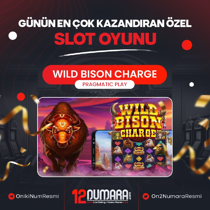 onikinumarax's tweet photo. 🎁Günün en heyecan verici ve kazandıran özel slot oyunu:WILD BİSON CHARGE!

⚡️Bu sıcak oyunla büyük kazançlar seni bekliyor!  

🎰Hemen döndür, eğlencenin ve kazancın tadını çıkar! 👑 https://t.co/Dsqdy3JCJk