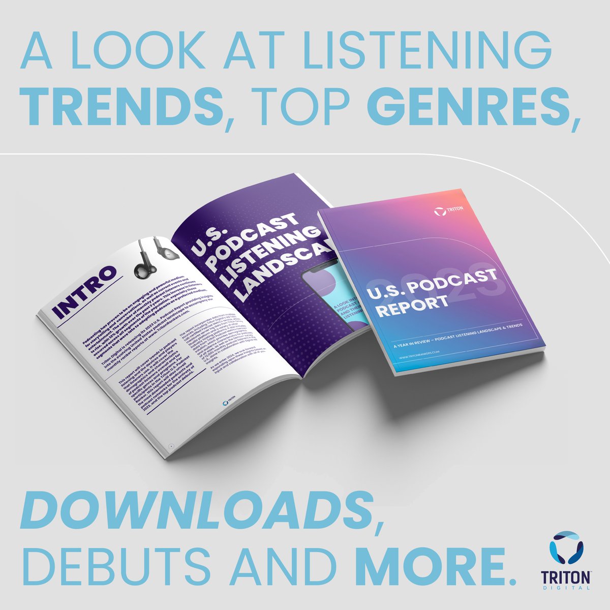 📣 📣 Just released: Triton Digital's second annual U.S. Podcast Report for 2023!

The report provides insights into the evolving U.S. #podcast landscape, including:

🔵Listening habits
🔵Audience demographic data
🔵Top podcasts, networks, &amp; debuts 

&amp; more!