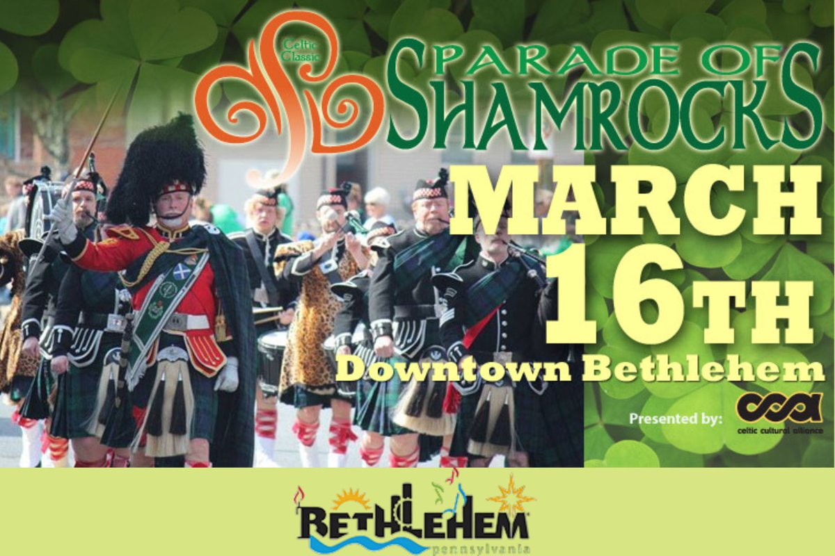 Time to strut your stuff! Join us as we paint Bethlehem green to celebrate St. Patty's Day at the Parade of Shamrocks! The parade is a great way for your organization, business, school or team to gain visibility and do some fun team building. Sign up here bit.ly/ParadeSham22