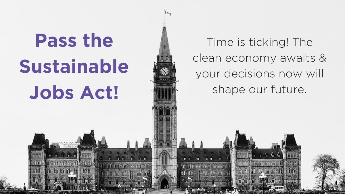 Parliament resumed yesterday and the #SustainableJobsAct is on the agenda. Will MPs prioritize this important legislation to secure a role for all workers and communities in the clean energy future? 👷🏼👷🏽‍♀️ #cdnpoli
