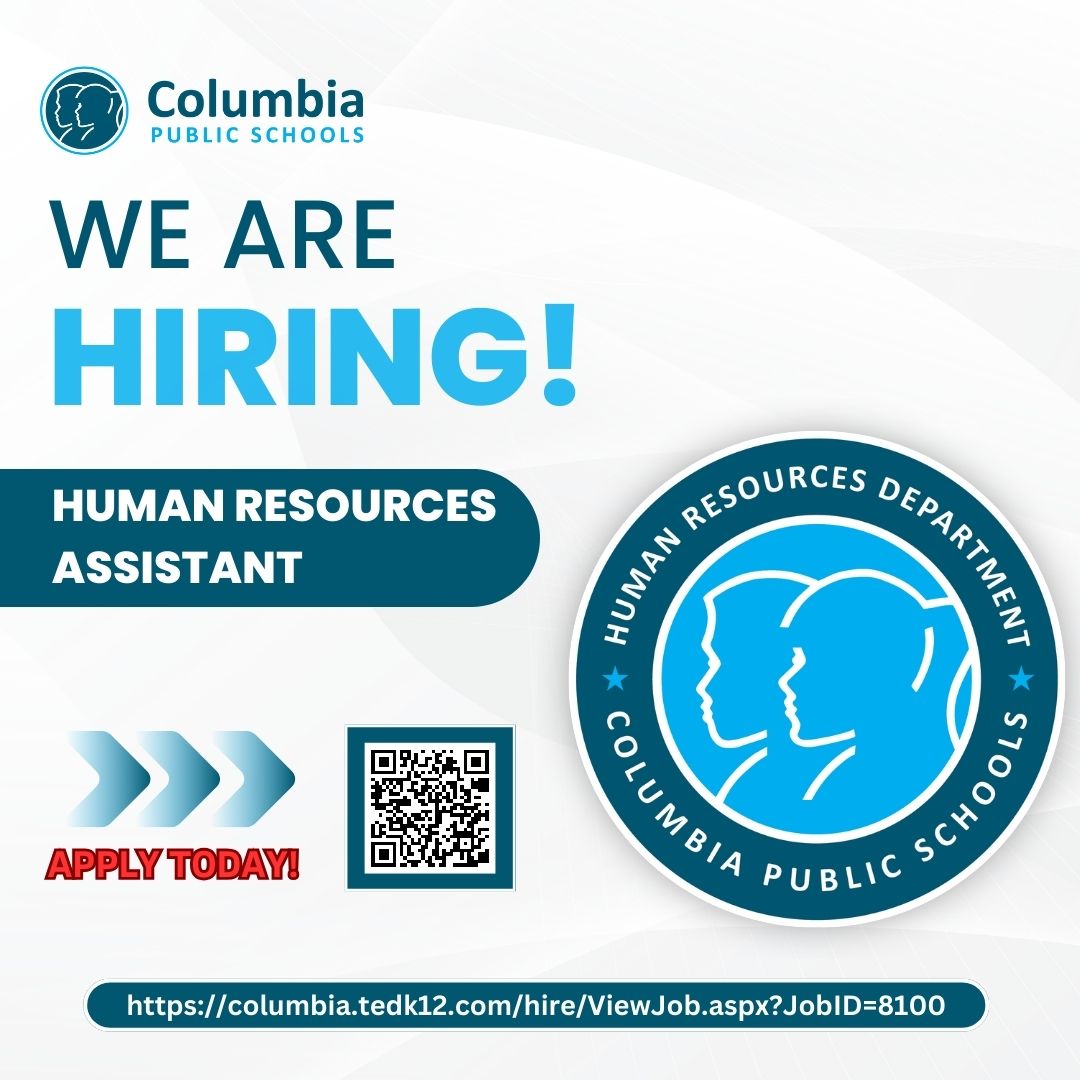 CPS HR is in search of an HR Assistant to join our team! If you or someone you know may be interested, apply today! #ScholarsFirst #CPSBest columbia.tedk12.com/hire/ViewJob.a…