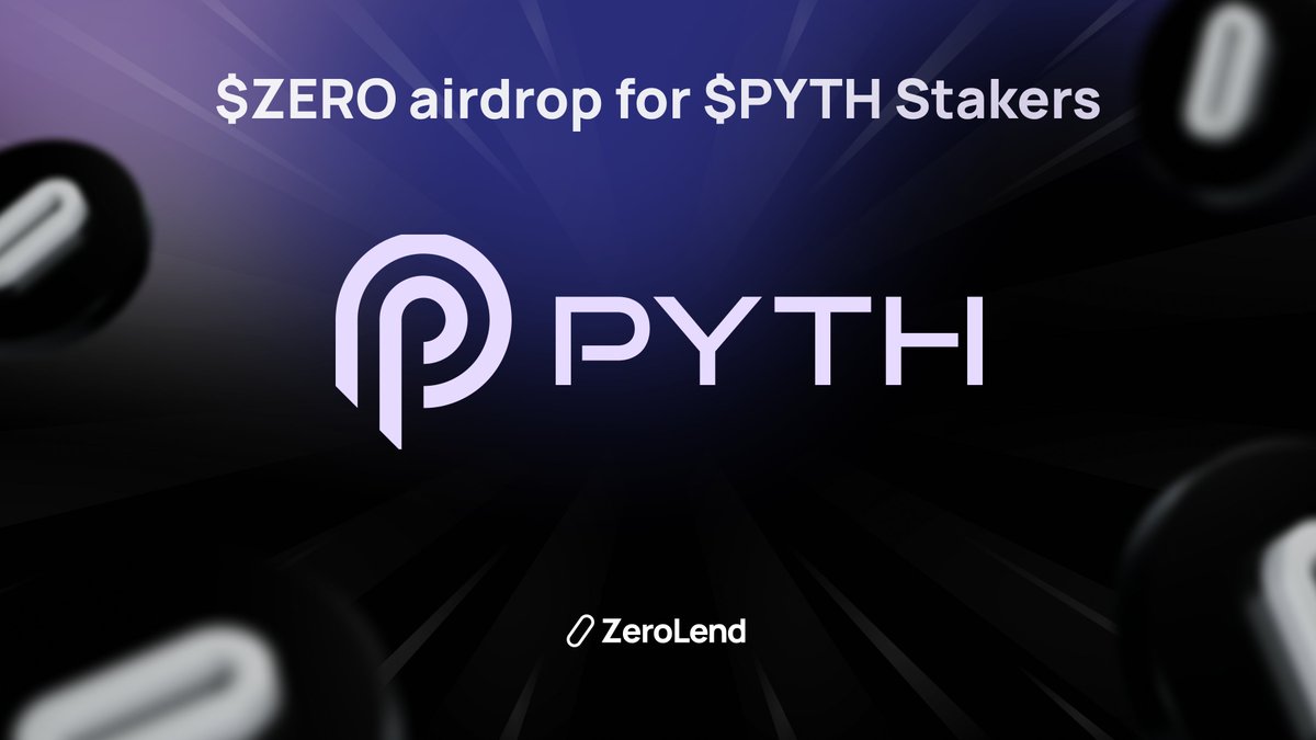 Excited to announce the first project to be listed on Zero Gravity is <a href="/PythNetwork/">Pyth Network 🔮</a> 🙌🏻

If you are a $PYTH staker, you will receive a portion of the $ZERO drop airdrop.zerolend.xyz  🪂

#ZeroLend #Pyth