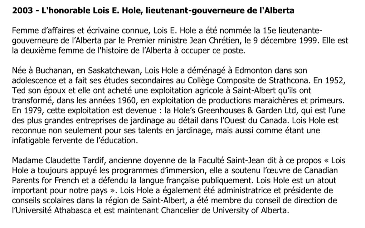 cleblanc24's tweet photo. @CraigBaird Et petit fait moins connu, elle a reçu en 2003 le Prix amie de la francophonie de @ACFAAB pour son appui infatigable des programmes d’immersion fr et @CPFAlberta #frab https://t.co/5jCeY4TWsr