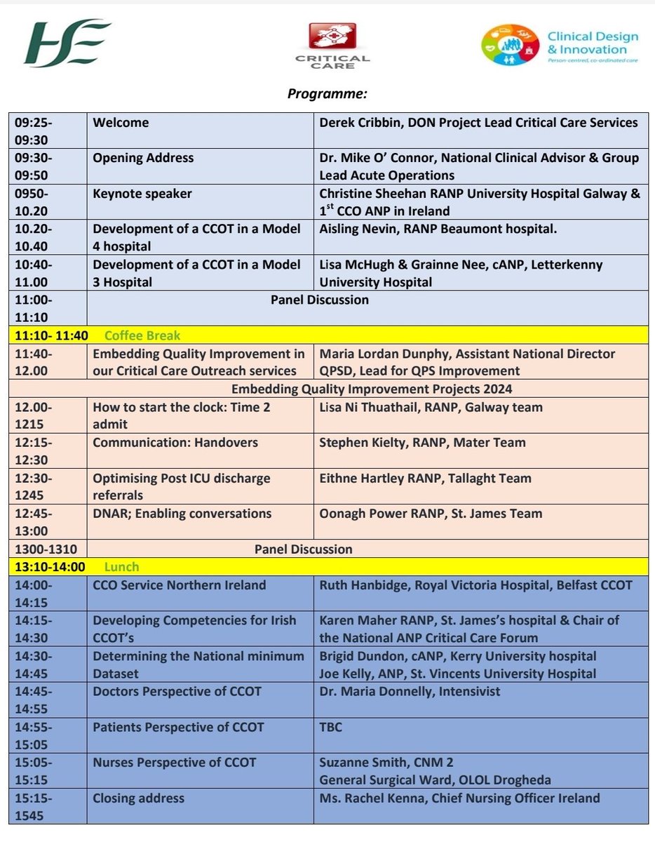 Irelands First National Critical Care Outreach ANP Conference.
Speaking from Tallaght University Hospital, Eithne Hartley RANP CCO.
Booking via eventbrite.  
<a href="/eithne30/">Eithne Hartley</a>