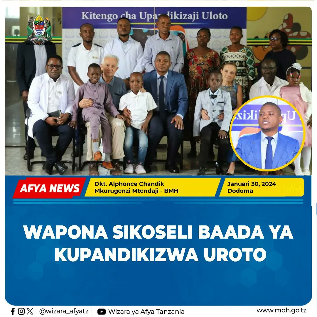wizara_afyatz's tweet photo. WAPONA SIKOSELI BAADA YA KUPANDIKIZWA ULOTO
Hospitali ya Benjamin Mkapa Jijini Dodoma imeandika historia ya watoto watatu kupona ugonjwa wa Sikoseli baada ya kuwafanyia matibabu ya upandikizaji wa Uloto.
Hayo yamebainishwa Mkurugenzi Mtendaji wa Hospitali ya Benjamini Mkapa, Dkt. Alphonce Chandika wakati akitoa taarfa rasmi kwa vyombo vya habari leo jijini Dodoma baada ya mwaka mmoja tangu Hospitali hiyo ifanye Matibabu ya Upandikizaji wa Uloto kumtibu mtoto mwenye Ugonjwa wa Sikoseli
Dkt. Chandika amesema watoto hao hawana maradhi ya Selimundu tena, na kwamba serikali chini ya uongozi wa Rais Dkt. Samia Suluhu Hassan imewekeza zaidi ya Billioni 3.6 kuwezesha huduma hizo ili kuokoa maisha watanzania.
“Leo ni siku muhimu sana, ninawataarifu watanzania, Afrika na Dunia nzima kwa Ujumla kwamba Watoto tuliyowapandikiza Uloto hawana Ugonjwa wa Selimundu, wana afya njema, na vipimo vimethibitisha hawana ugonjwa huo tena” ameeleza Dkt. Chandika.
Aidha, Dkt. Chandika, amewashukuru wazazi wa Watoto hao, ambao ni Grace Hosea (8), Elisha John (11), na Isack Kedmond (10), kwa kuiamini hospitali hiyo na kuruhusu Watoto wao kuwa wa kwanza kupokea Huduma za Upandikizaji wa Uloto.
Matibabu ya Upandikizaji wa Uloto yanagharimu kati ya Shilingi milioni 55-65, hata hivyo, tafiti zinaonesha kuwa, kumhudumia mtoto mwenye Seilimundu dawa za kupunguza makali ya ugonjwa, fedha hizo zinaweza kukidhi huduma kwa miaka mitano pekee.
“Tunamshukuru sana Mheshimiwa Rais, Dkt. Samia Suluhu Hassan, kwa kutenga kiasi cha Shilingi Bilioni 1 katika bajeti ya Mwaka huu wa Fedha kwa ajili ya Matibabu ya Selimundu, hakuna hata mzazi mmoja ametoa fedha, gharama zote zimebebwa na serikali” ameshuku Dkt. Chandika.
Akitoa ushuda Mtoto Elisha John (11), kwa niaba ya Watoto wenzake waliyopokea huduma ya kupandikizwa Uloto, amesema changamoto zote alizokuwa nazo zimetoweka.
“Nilikuwa napata shida ya kuumwa kichwa, damu yangu ilikuwa haizidi sita, shuleni nilikuwa simalizi mwezi, lazima nitalazwa wiki nzima, sihudhurii vipindi shule, tangu nimetibiwa sijasikia maumivu yoyote”ameeleza Mtoto Elisha.
Kwa mujibu wa Mzazi wa Elisha, kumhudumia mtoto mwenye Sikoseli ni kujitoa sadaka, ambapo mzazi mmoja alilazimika kuacha kazi ili kuwa karibu na mtoto wao.
“Kupata wiki moja ya kutokuugua kwake lilikuwa jambo la muujiza, kwa miaka hiyo 11 ya kuugua kwake, ilibidi mama yake aache kujishughulisha na shughuli za kiuchumi, kwa sababu Ugonjwa huo hauna muda maalumu, hali ingeweza kubadilika muda wowote” alisema Joseph John.
Mbali na Shukrani kwa BMH na Serikali kwa nafuu aliyoipata mtoto wake, ametoa wito kwa serikali kuangalia uwezekano wa kujenga Hosteli Jirani na Hospitali hiyo, ili kusadia familia zinazotoka nje ya Dodoma kufuata huduma hiyo BMH.
Wito huo uliungwa mkono na Profesa, Cornell Uderzo, Bingwa wa Magonjwa ya Damu na Upandikizaji Uloto kutoka Shirika la Help 3 la nchini Italia, Washirika wa BMH katika huduma za Upandikizaji wa Uloto, kwa kusema kuwa hitaji la Hosteli ni Muhimu si tu kwa BMH, bali ni protokali ya matibabu hayo.
“Kote duniani, si hapa pekee, kunakuwa na makazi ya familia Jirani na Hospitali, kuziwezesha familia kukaa angalau kwa miezi 3 baada ya kuruhusiwa kutoka wodini, kuruhusu madaktari kumfuatili mgonjwa kwa karibu, ikiwa kuna changamoto yoyote, hasa maambukizi” alisema Profesa Uderzo.
Tanzania inashika nafasi ya nne duniani kwa idadi kubwa ya wagonjwa wa Selimundu, ni ya 3 kwa nchi za Afrika, huku idadi ya Watoto 11,000 wakikadiliwa kuzaliwa na ugonjwa huo kila mwaka, ambapo asilimia 50 hufariki kabla ya kufikisha umri wa miaka 5.
Hospitali ya Benjamin Mkapa ilianza kutoa huduma za Upandikizaji wa Uloto mwaka jana, ikiwa ya kwanza kutoa huduma hiyo kwa nchi za Afrika Mashariki na kati, hadi sasa Watoto 7 wamenufaika na huduma hiyo, huku wengine tisa wakiwa katika mlolongo wa matibabu.
