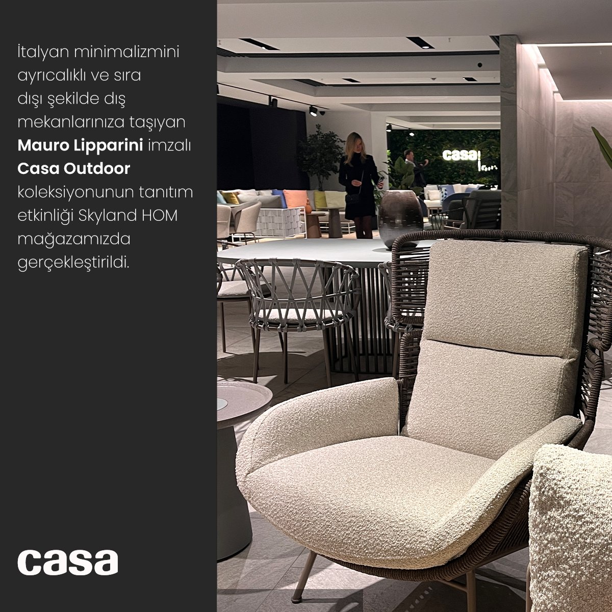 CasaMobilya's tweet photo. İtalyan minimalizmini ayrıcalıklı ve sıra dışı şekilde dış mekanlarınıza taşıyan Mauro Lipparini imzalı Casa Outdoor koleksiyonunun tanıtım etkinliği gerçekleştirildi. https://t.co/2wv4fN8zqe