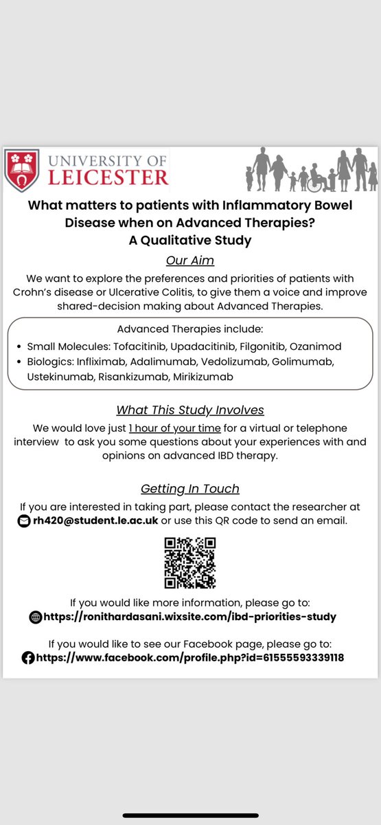 Farhad Peerally (@farhadpeerally2) on Twitter photo Thank you to all those who have reached out.
We are recruiting for this interview study exploring what matters to patients with Inflammatory Bowel Disease when making decisions around advanced therapies and their care.
<a href="/ADVOCATE_IBD/">ADVOCATE-IBD</a> #IBD #crohns #colitis Thank you to all those who have reached out.
We are recruiting for this interview study exploring what matters to patients with Inflammatory Bowel Disease when making decisions around advanced therapies and their care.
<a href="/ADVOCATE_IBD/">ADVOCATE-IBD</a> #IBD #crohns #colitis