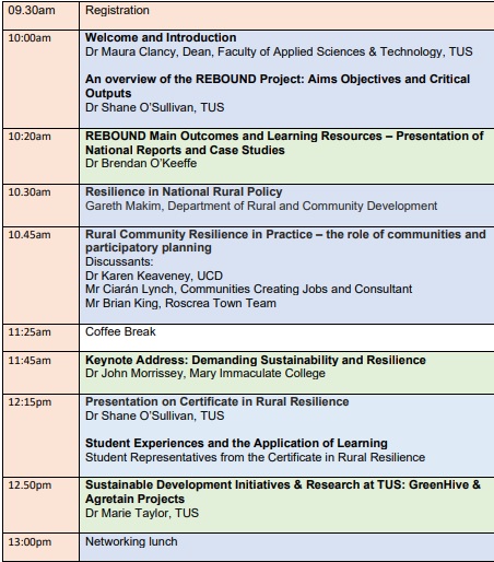 The @EUErasmusPlus funded REBOUND project is hosting a seminar on #rural #resilience on 8 Feb in #Thurles TUS campus. All welcome. Please pre-register at ticketsource.eu/tus/t-ojavmpx @tus_rdi @TUS_ie @DeptRCD @irishrurallink @RuralREBOUND @TheRural_ @ucdagfood @TUS_Athlone_