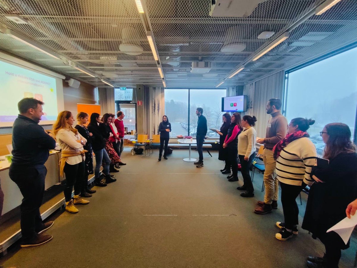 suctiproject's tweet photo. Second day of the #SUCTI Train the Trainers @Stockholm_Uni for @civis_eu. Today: debate for and against internationalisation, global trends, our dream for our institution and intercultural communication tools. Great group of will-be SUCTI #trainers! Because #staffmatters ! https://t.co/mXIVmhwtVr