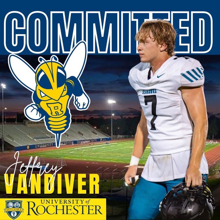 Jeffrey Vandiver (@vandiverjeffrey) on Twitter photo Excited to announce my commitment to continue my athletic and academic career at the University of Rochester! Thanks to God, my family and coaches. I would not be here without their support!
#CLIMB <a href="/IamcoacHHeav/">Jason Henshaw</a> <a href="/ChadMartinovich/">Chad Martinovich</a> <a href="/CoachSapp14/">Chris Sapp</a> <a href="/SLHSFBNextLevel/">Sunlake High School Football - Recruiting</a> <a href="/SunlakeFootball/">Sunlake Seahawks Football</a> Excited to announce my commitment to continue my athletic and academic career at the University of Rochester! Thanks to God, my family and coaches. I would not be here without their support!
#CLIMB <a href="/IamcoacHHeav/">Jason Henshaw</a> <a href="/ChadMartinovich/">Chad Martinovich</a> <a href="/CoachSapp14/">Chris Sapp</a> <a href="/SLHSFBNextLevel/">Sunlake High School Football - Recruiting</a> <a href="/SunlakeFootball/">Sunlake Seahawks Football</a>