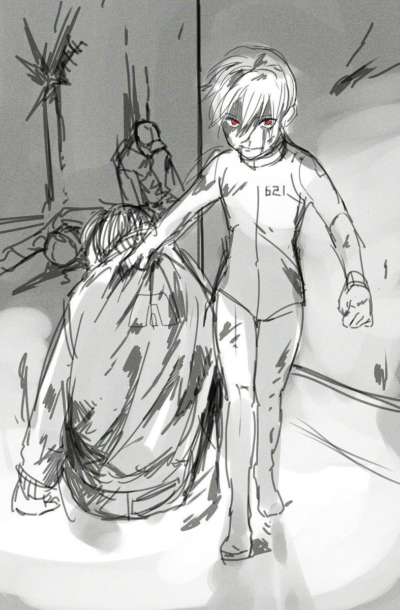 最近ずっとキアヌ映画主題歌の「Eye For an Eye」きいてるんだけど21ちゃん似合うなぁと描いていた。 