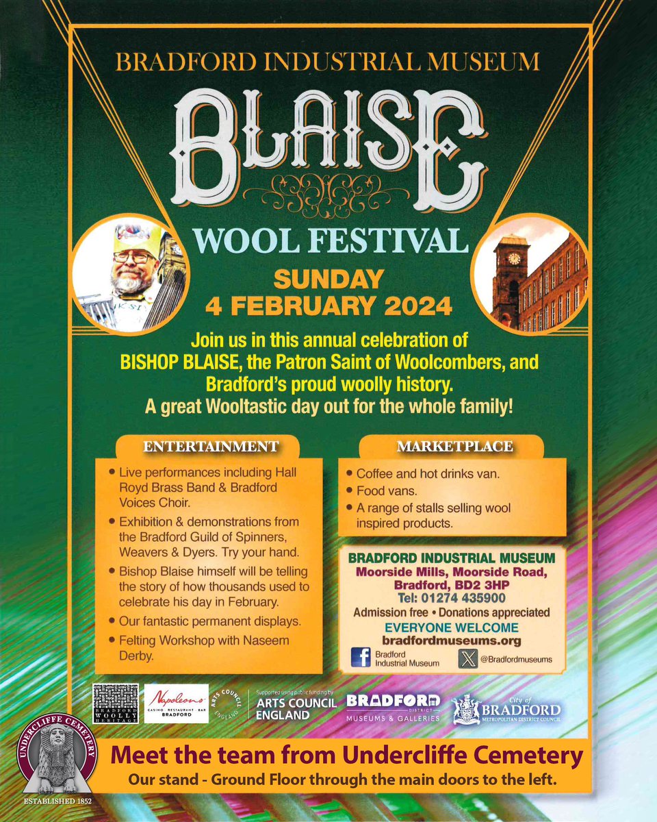 We are delighted to have been invited to have a stand at the Blaise Festival at Bradford Industrial Museum this Sunday 4 February. Come and meet the team! A fabulous, informative and very enjoyable event. Hope to see you there😁