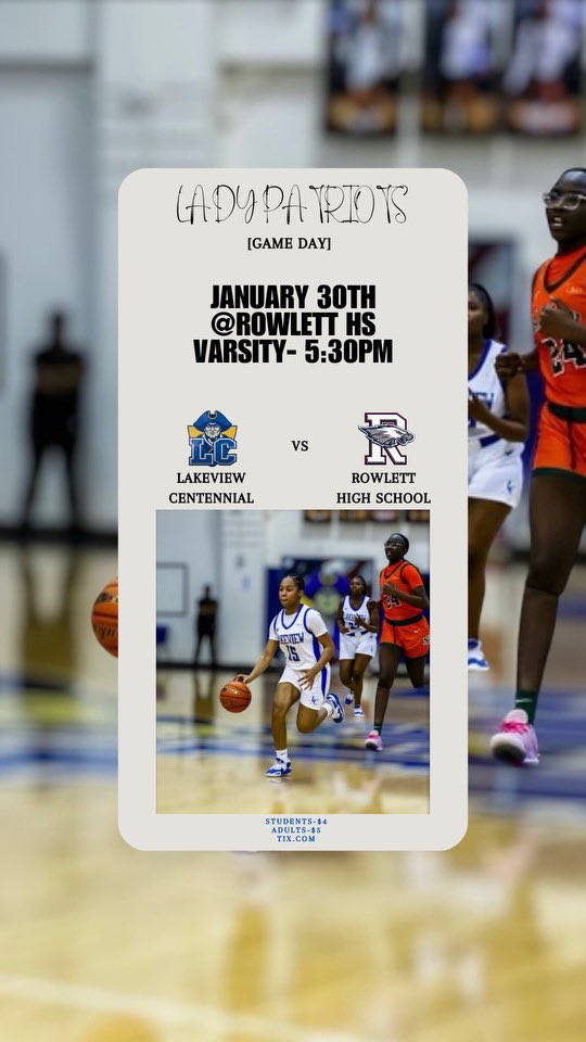 LCGirlsBasketball (@lchsgbball) on Twitter photo GAME DAY TUESDAY! Come out and support our Lady Patriots as we dream big and shoot high against Rowlett High School at 5:30PM (<a href="/RHS/">Russell Smith 🤙</a>)! Hope to see you there! 🏀 #WEARELC GAME DAY TUESDAY! Come out and support our Lady Patriots as we dream big and shoot high against Rowlett High School at 5:30PM (<a href="/RHS/">Russell Smith 🤙</a>)! Hope to see you there! 🏀 #WEARELC