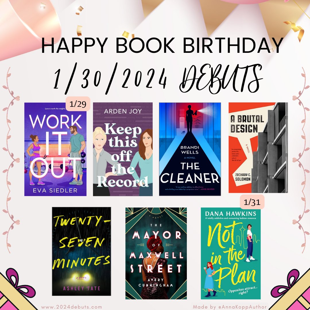 A very happy book birthday today to the very last January #2024Debuts! <a href="/evasiedler/">Eva Siedler</a> <a href="/ardenjoy/">ArdenJoy</a> @brandimwells <a href="/zacharycsolomon/">Zachary C. Solomon</a> <a href="/tate_ab/">AshleyTateAuthor</a> <a href="/AA_Cunningham/">Avery Cunningham</a> <a href="/DHawkinsAuthor/">Dana Hawkins Author🌈</a>